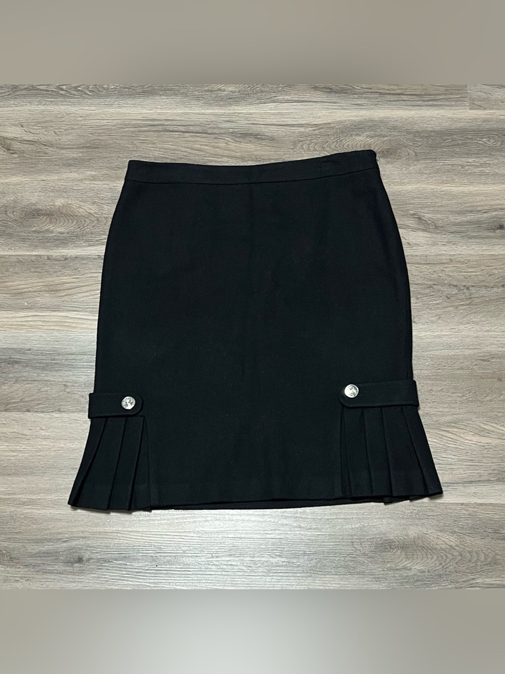 Banana Republic 14 Skirt Black Silver Accents Wool Blend Office Business Lined